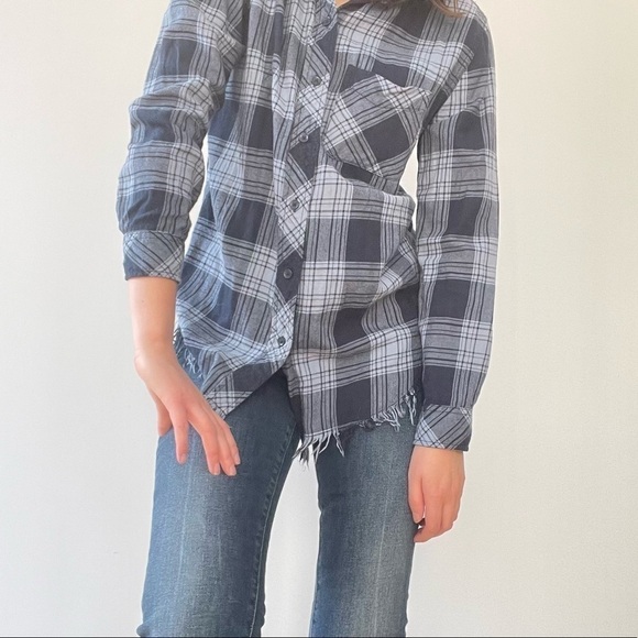 Beach lunch lounge  plaid button down shirt - XS - Picture 5 of 6